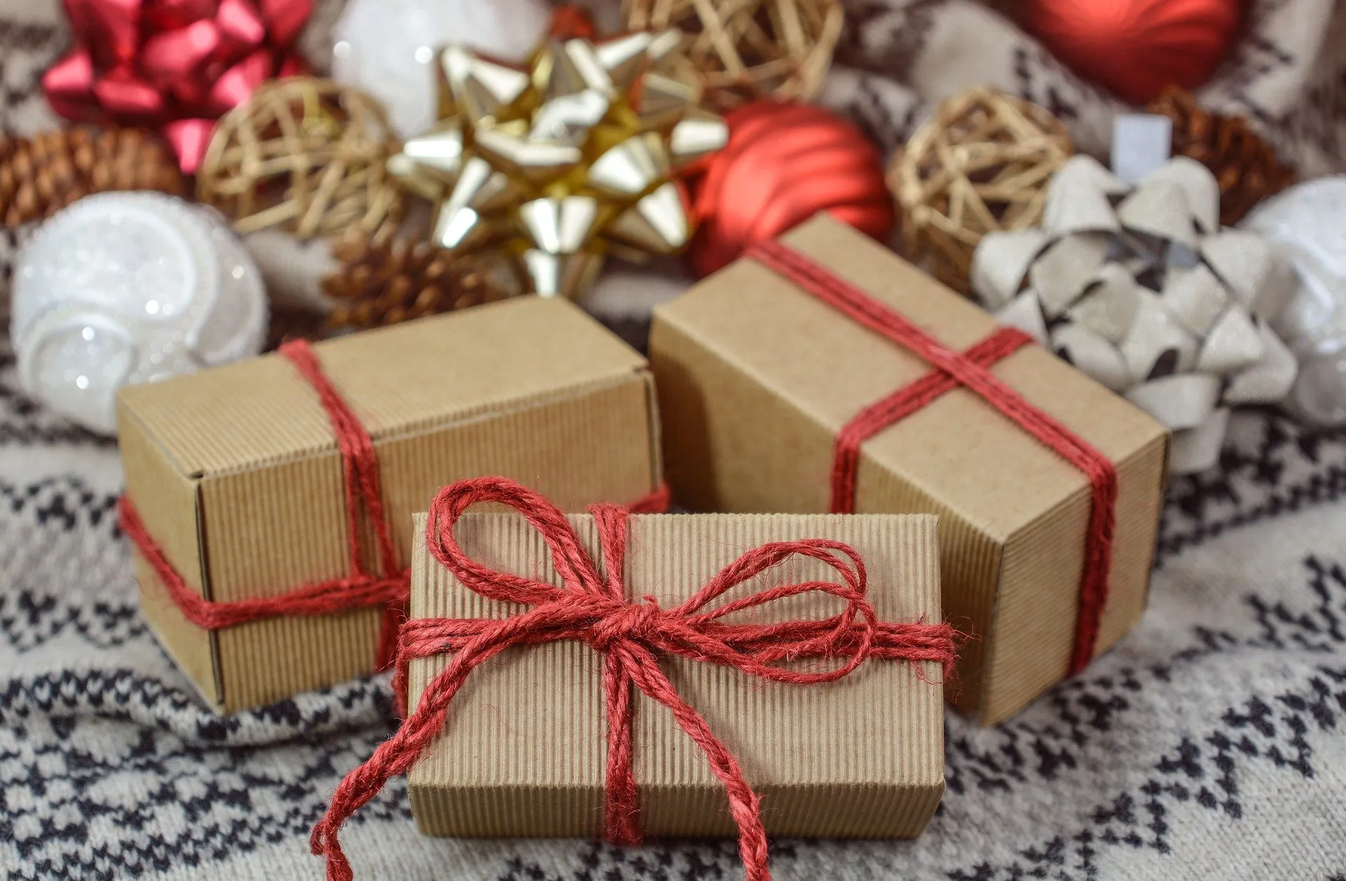 gift wrapped boxes
