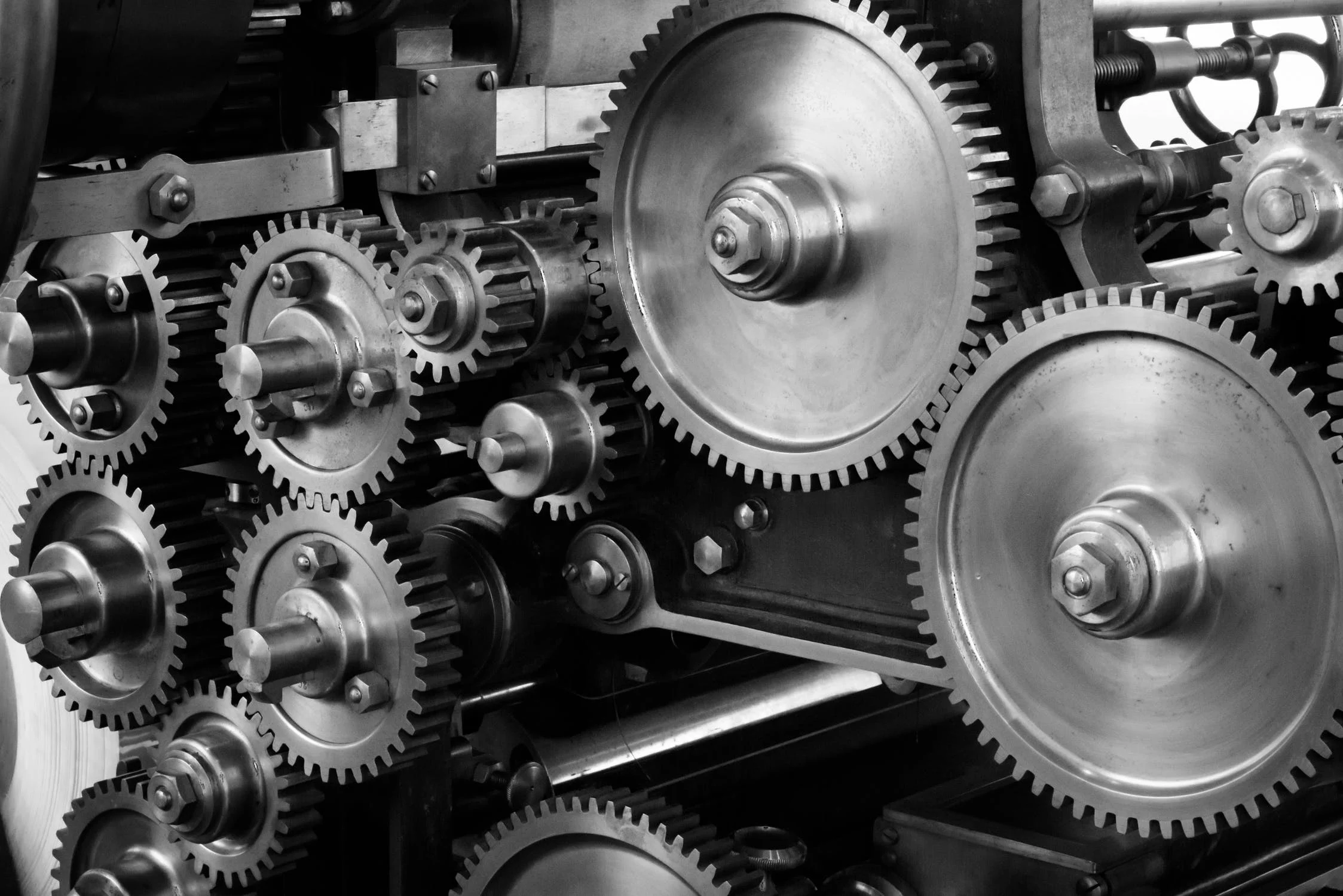 gears turning in a machine