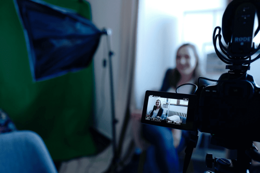 Professional being videotaped