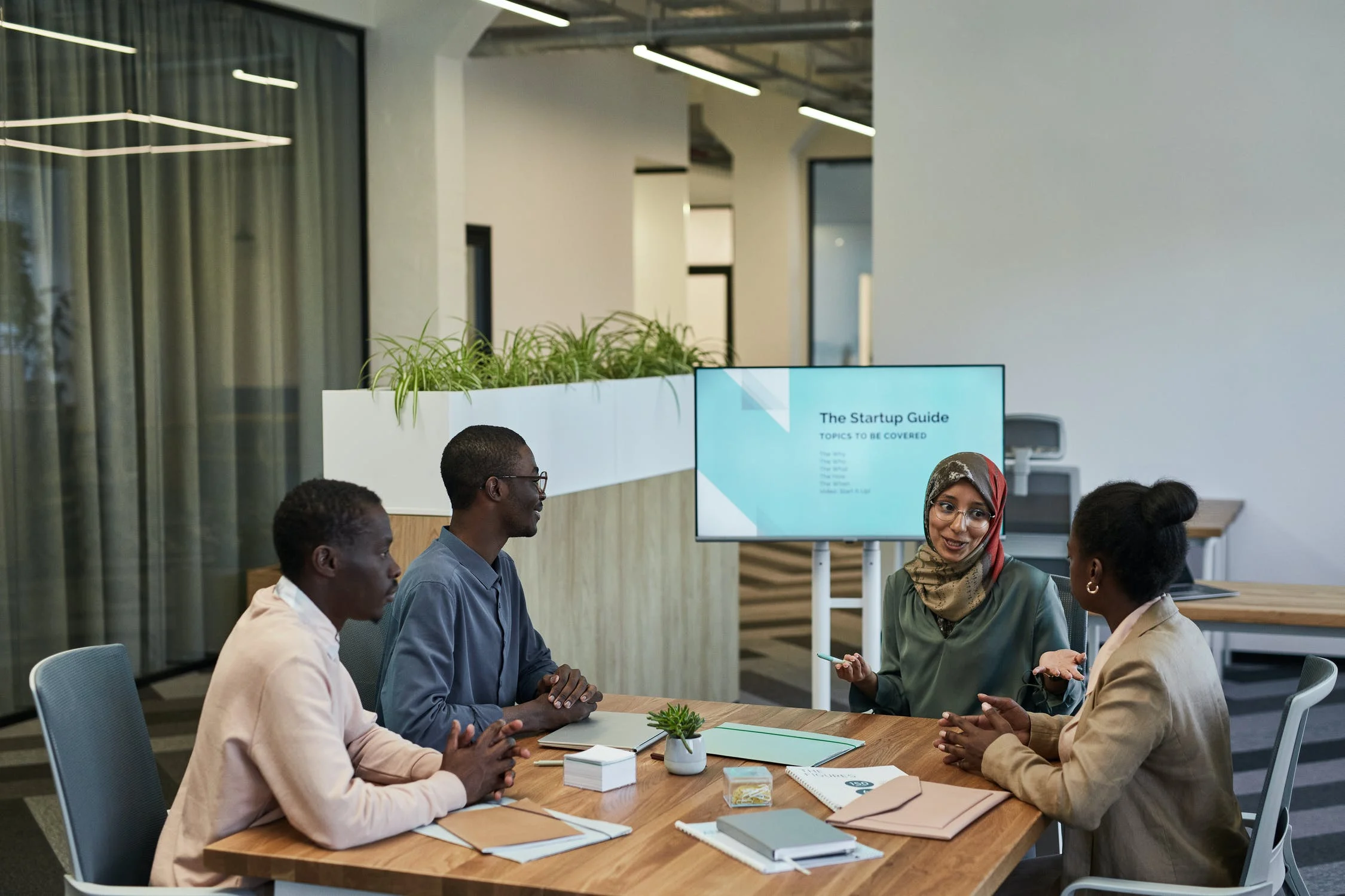 diverse professionals in a meeting